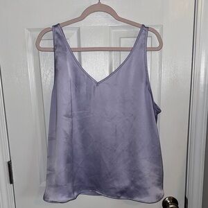 LOFT Lavender Satin V-Neck Camisole Top